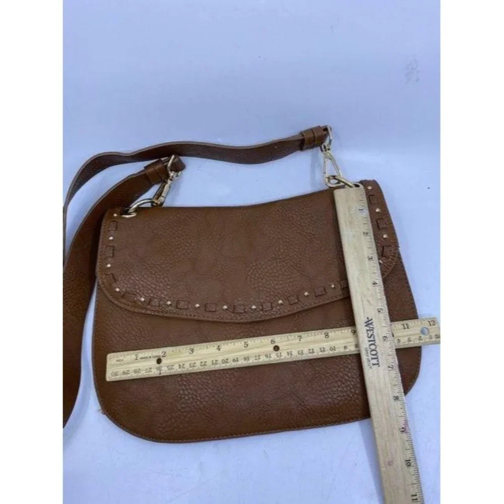 steve madden brown leather cross body bag